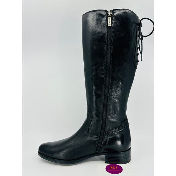 Bussola Women's Siena Black Leather Lace Up Riding Boots Size 40 EU/ 9-9.5 US - Picture 8 of 12